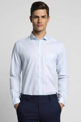 Men Light Blue Slim Fit Formal Full Sleeves Formal Shirt