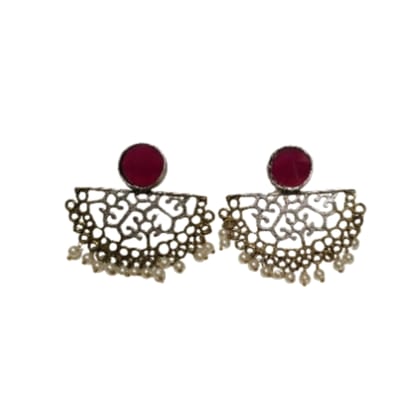 Glamvila Pink Stone Stud