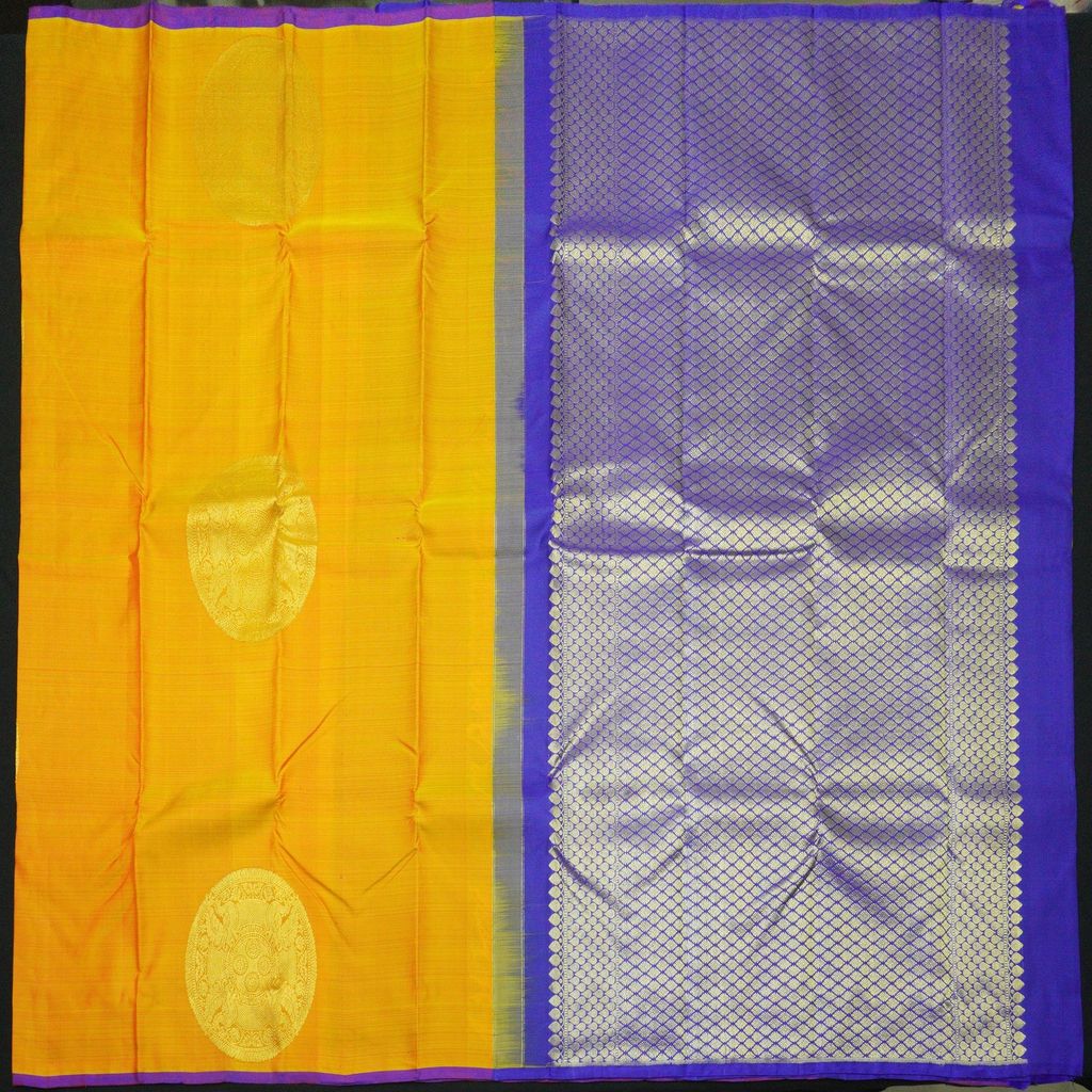 Mustard Yellow Borderless Trendy Silk Saree