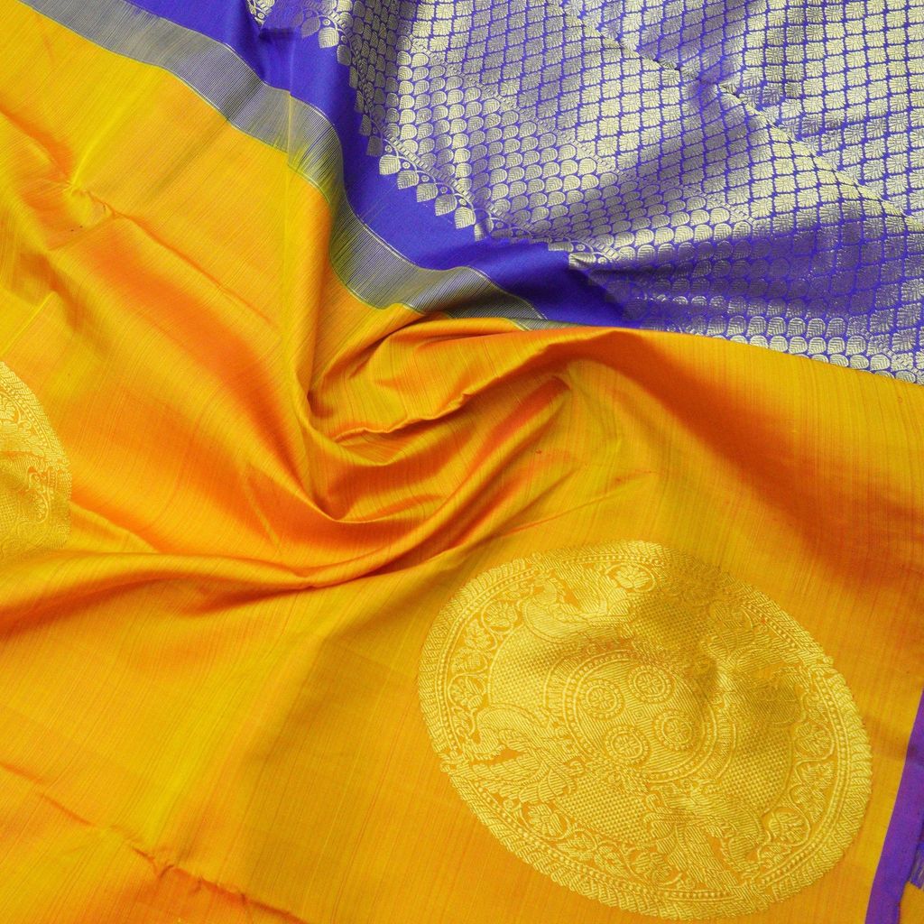 Mustard Yellow Borderless Trendy Silk Saree