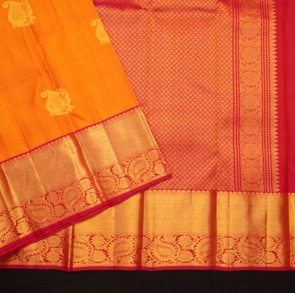 Mustard Yellow Traditional Kanchipuram Silk Saree