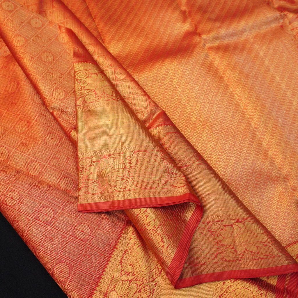 Red Bridal Kanchipuram Silk Saree Pure Gold Zari