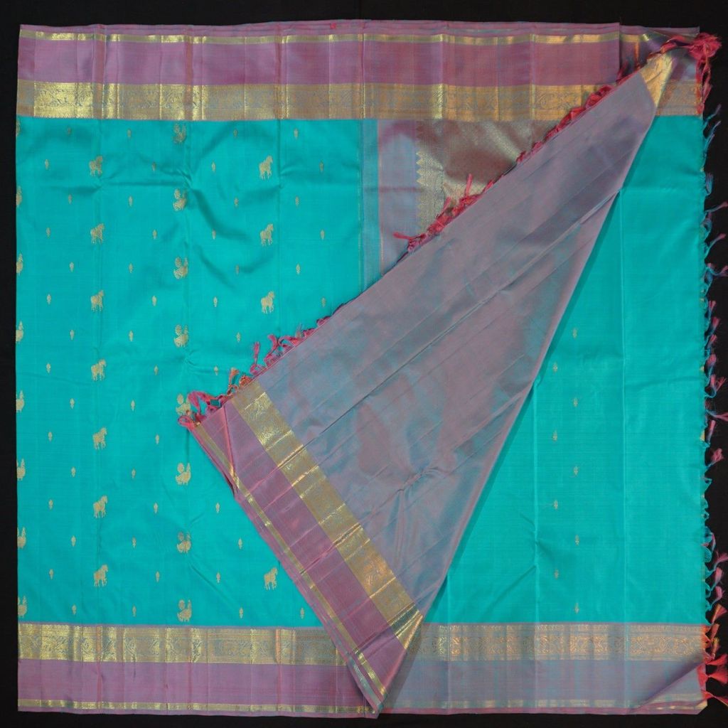 Anandha with Lavender Pure Gold Kanchipuram Silk Saree