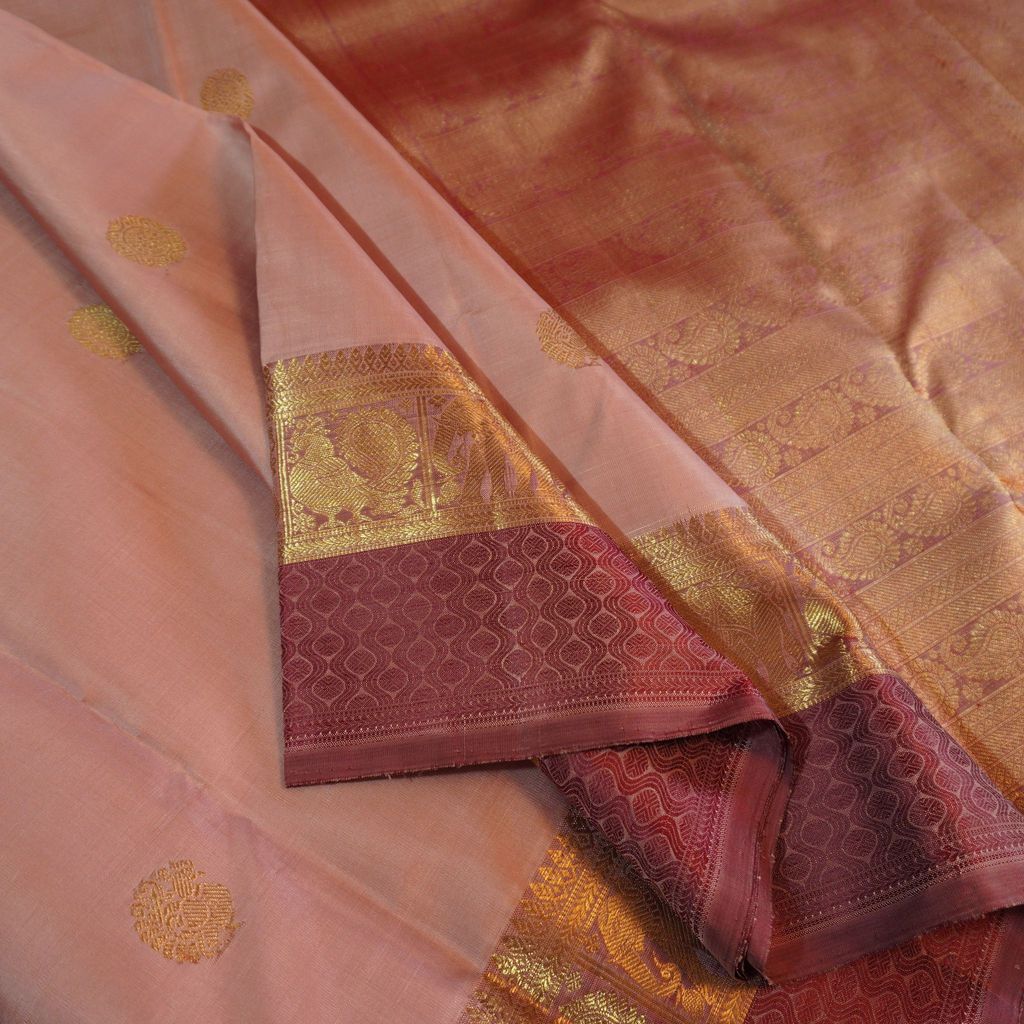 Dull Onion Pink Traditional Kanchipuram Silk Saree