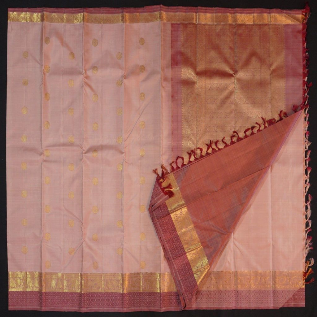 Dull Onion Pink Traditional Kanchipuram Silk Saree
