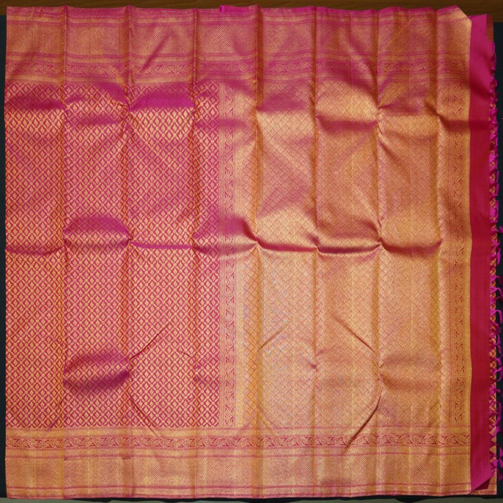 Rani Pink Kanchipuram Silk Saree Self Jacquard