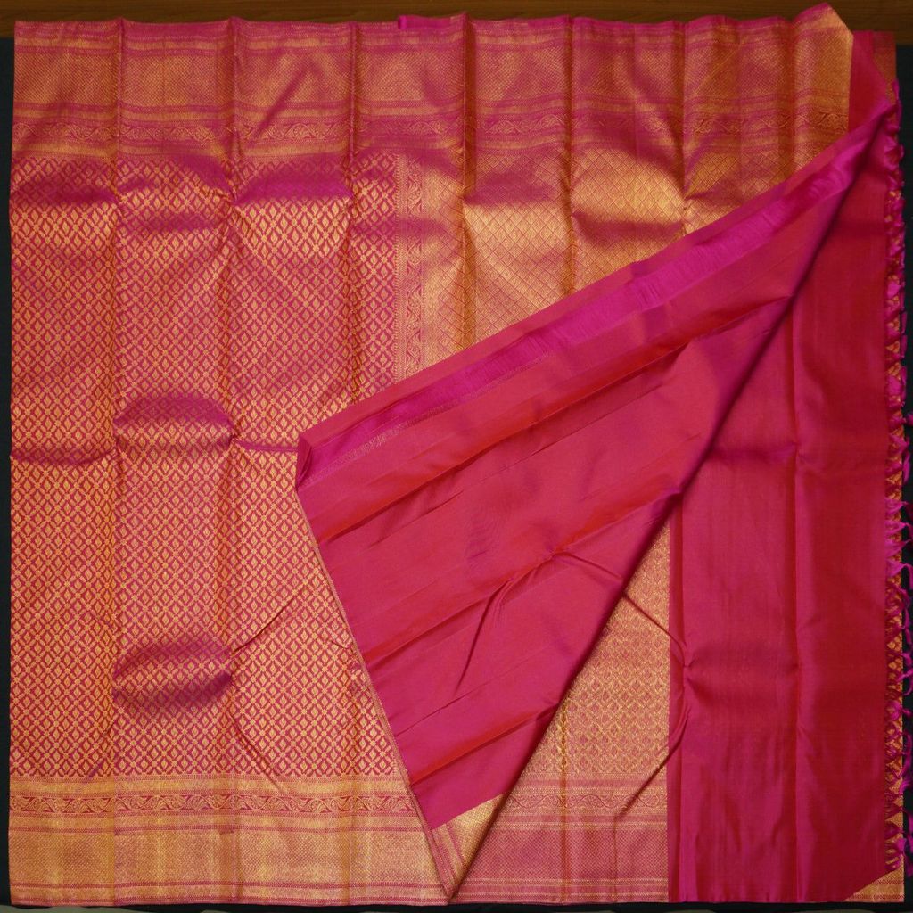 Rani Pink Kanchipuram Silk Saree Self Jacquard