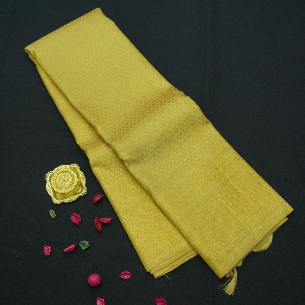 Sandal Gold Color Kanchipuram Silk Saree Self Jacquard