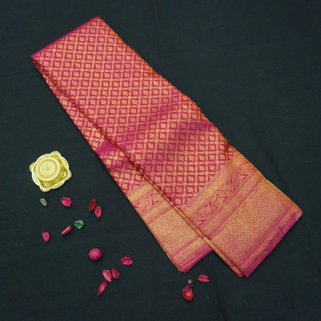 Rani Pink Kanchipuram Silk Saree Self Jacquard