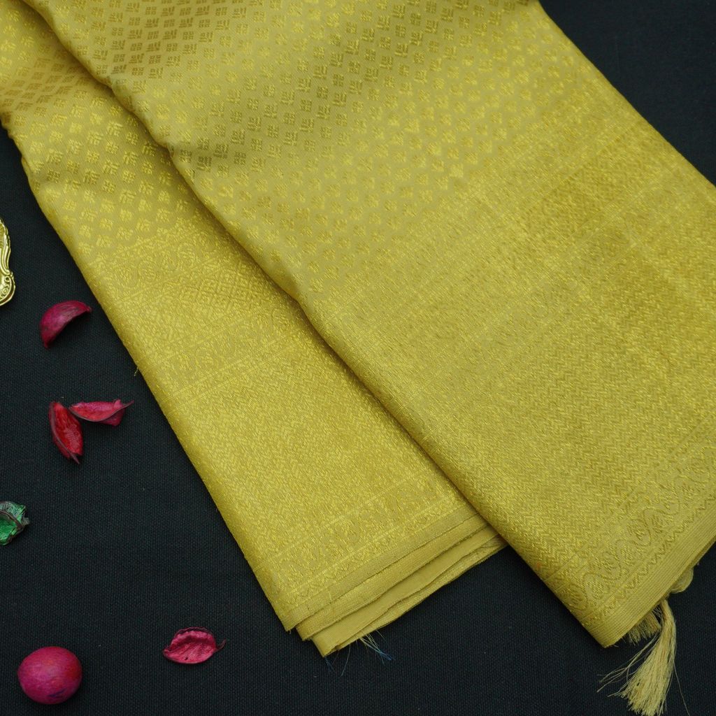 Sandal Gold Color Kanchipuram Silk Saree Self Jacquard