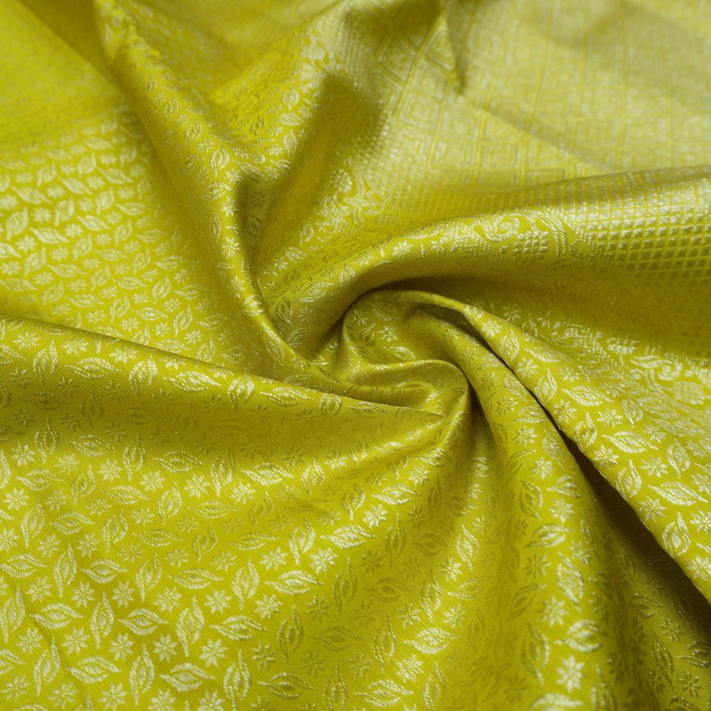 Lemon Green Kanchipuram Silk Saree Self Jacquard