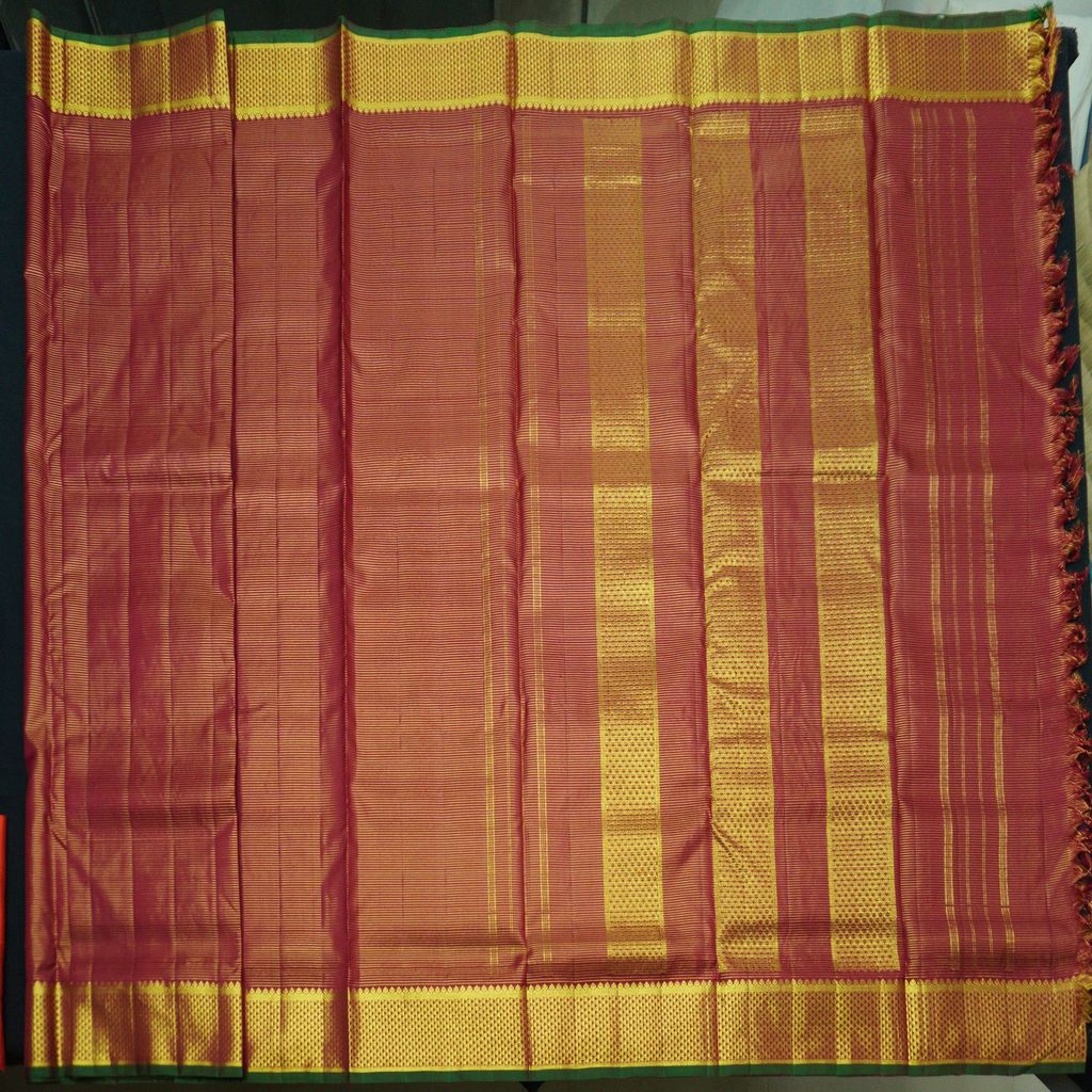Red Kanchipuram Silk Saree - 9 Yard Bridal Saree