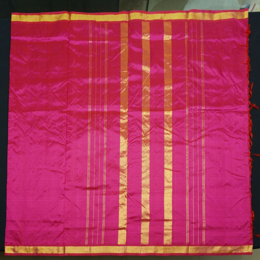 Pink Kanchipuram Silk Saree - 9 Yard Saree