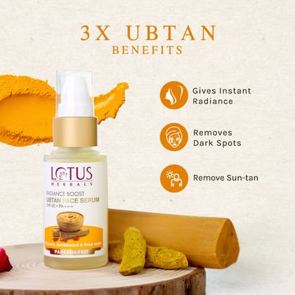 Lotus Herbals Radiance Boost Ubtan Face Serum SPF 20 (30ml)
