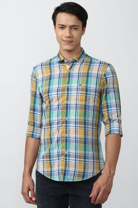 Men Multi Super Slim Fit Check Full Sleeves Casual Shirt