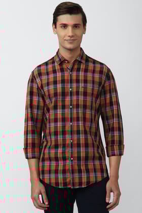 Men Multi Super Slim Fit Check Full Sleeves Casual Shirt