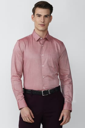 Men Pink Regular Fit Formal Full Sleeves Formal Shirt