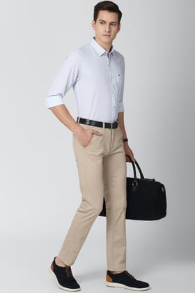 Men Blue Slim Fit Print Full Sleeves Casual Shirt