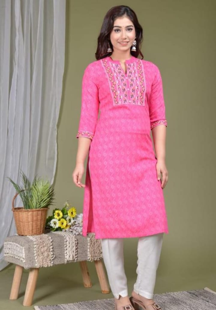 Pink Cotton Kurti at Best Price in Surat - Manufacturer and Supplier