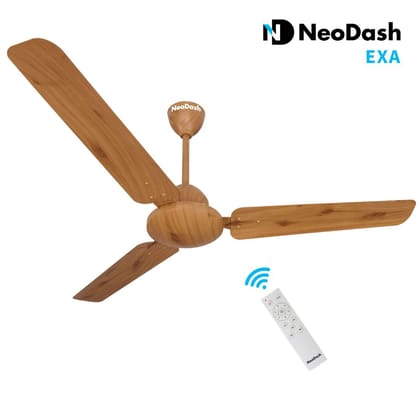 NeoDash EXA 1200mm Energy Saving BLDC 28W Ceiling Fan with Remote Control | BEE 5 Star Rated | Anti Rust | High Speed | 3 Year On-Site Warranty ( Pinewood Color)