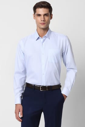 Men Blue Regular Fit Formal Full Sleeves Formal Shirt