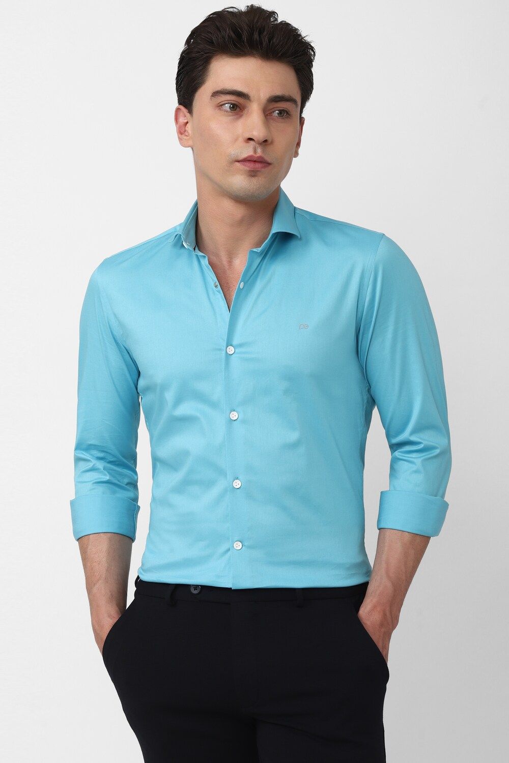 Men Blue Super Slim Fit Formal Full Sleeves Formal Shirt