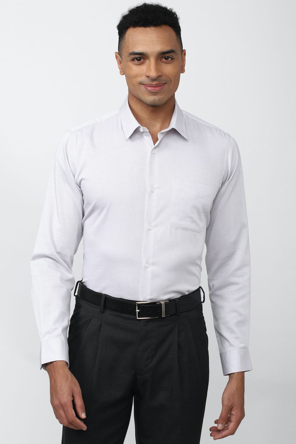 Men White Regular Fit Formal Full Sleeves Formal Shirt