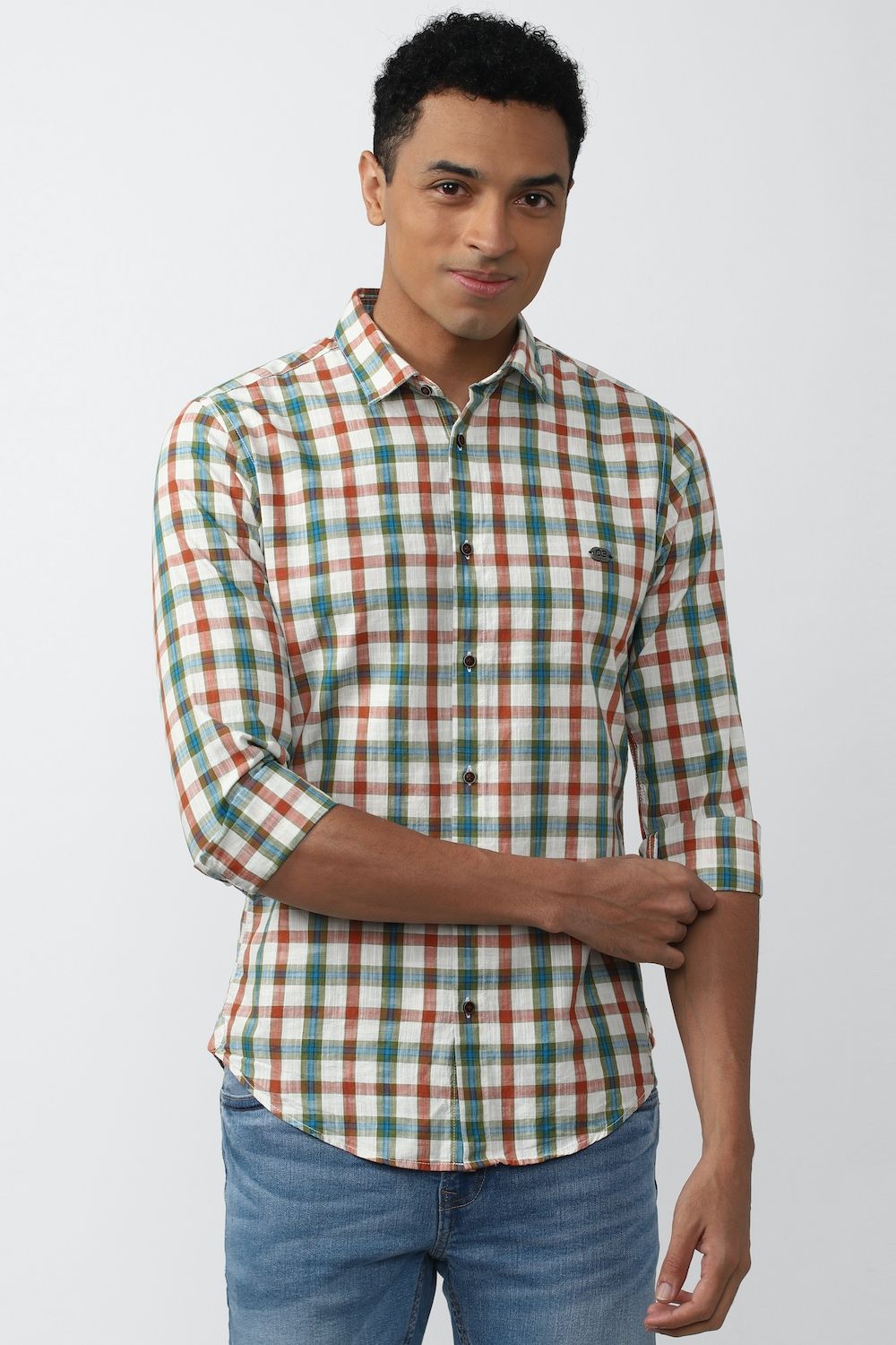 Men Multi Super Slim Fit Check Full Sleeves Casual Shirt