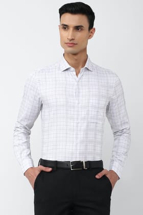 Peter England White Full Sleeves Formal Shirt