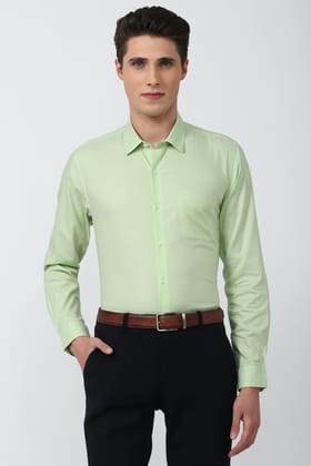 Men Green Slim Fit Formal Full Sleeves Formal Shirt Men Green Slim Fit Formal Full Sleeves Formal Shirt