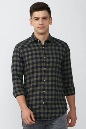 Men Multi Super Slim Fit Check Full Sleeves Casual Shirt