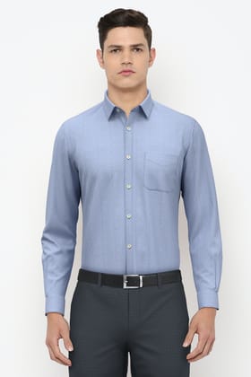 Men Grey Slim Fit Formal Full Sleeves Formal Shirt