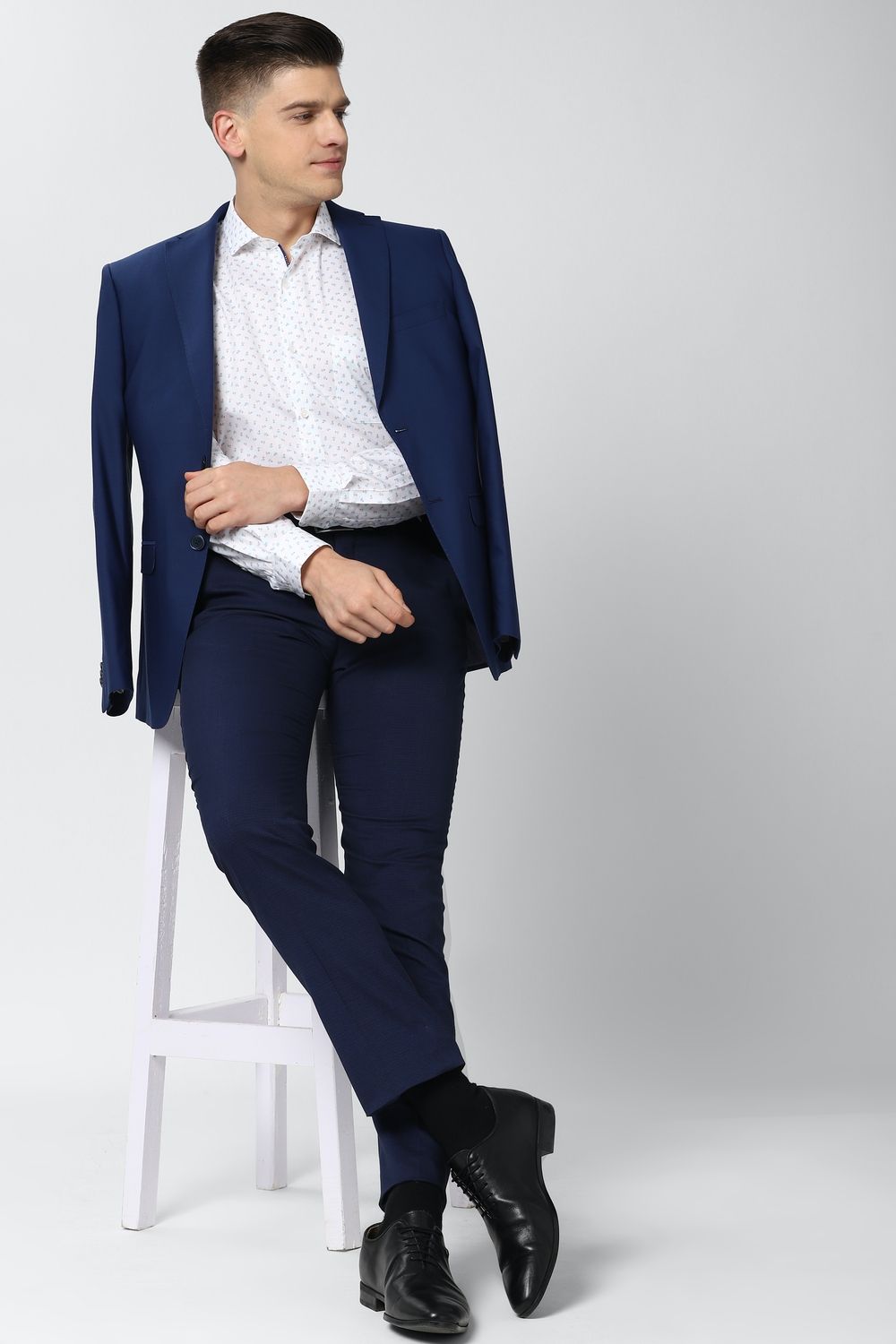 Men White Slim Fit Formal Full Sleeves Formal Shirt