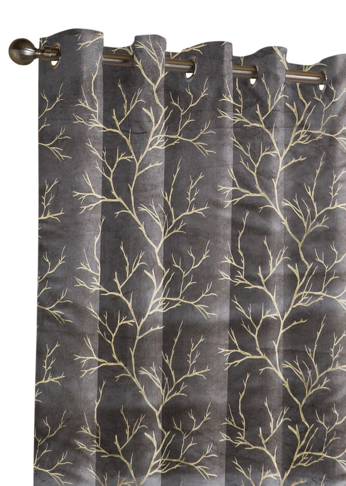 GCPL 213 cm (7 ft) Velvet Room Darkening Door Curtain (Pack Of 2) (GREY)