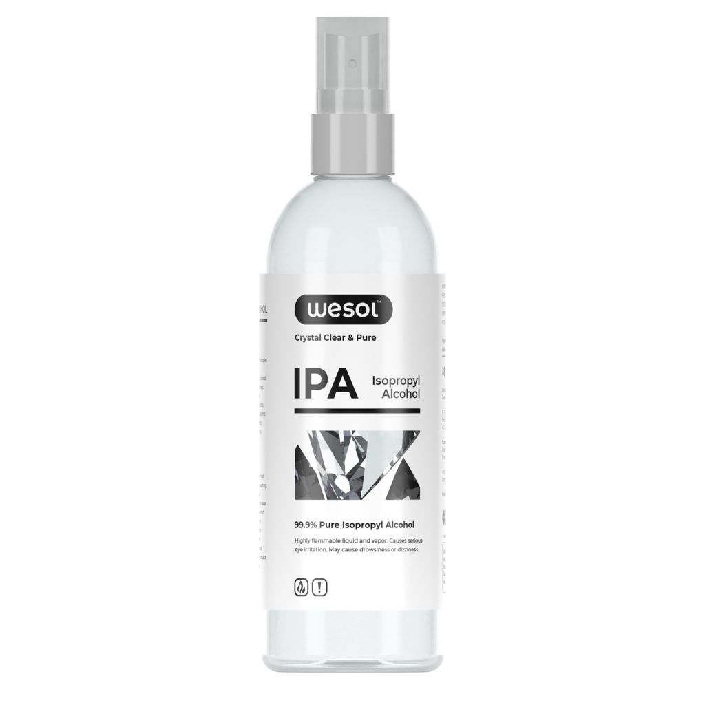 Wesol IPA Isopropyl alcohol 99.9% Spray | (CH3)2-CH-OH CAS: 67-63-0 | Premium Grade Pure without mixing | For Technical Use | 100ML