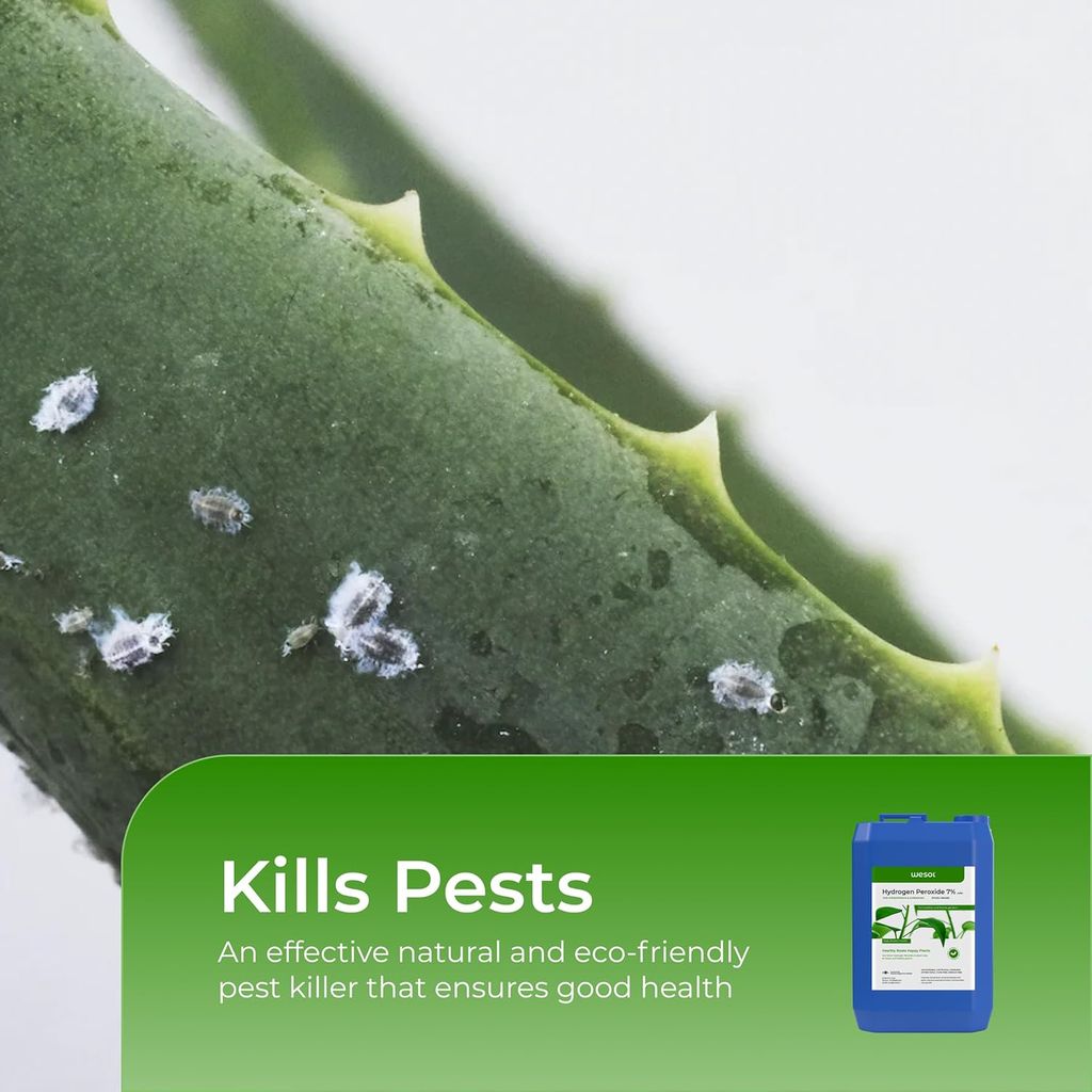 Wesol Hydrogen Peroxide for Plants Hydroponics Gardening Farming Food Grade 7.6% w/w 5 Litre Pack | Best for Cleaning Disinfectant Sterilization