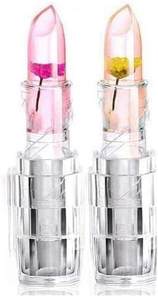 Bevauty Waterproof Flower Lipstick Set - 2 pcs, Color-Changing Jelly Flower Lipsticks for Girl and Women