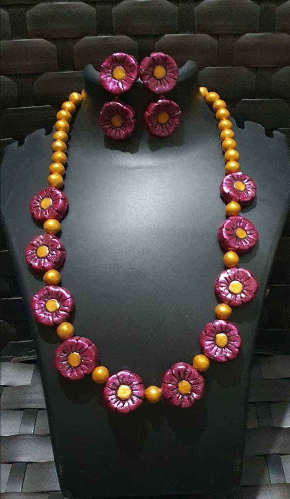 Glamvila Handcrafted Flower Terracotta Set - Flowers | Buy online on ZillyBuy