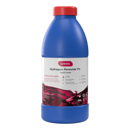 Wesol Hydrogen Peroxide 7.6% w/w Food Grade Multipurpose Disinfectant Solution - 1 Litre Pack | Best For Cleaning, disinfection. sterilization | Farming, Gardening, Hydroponics, Food production units