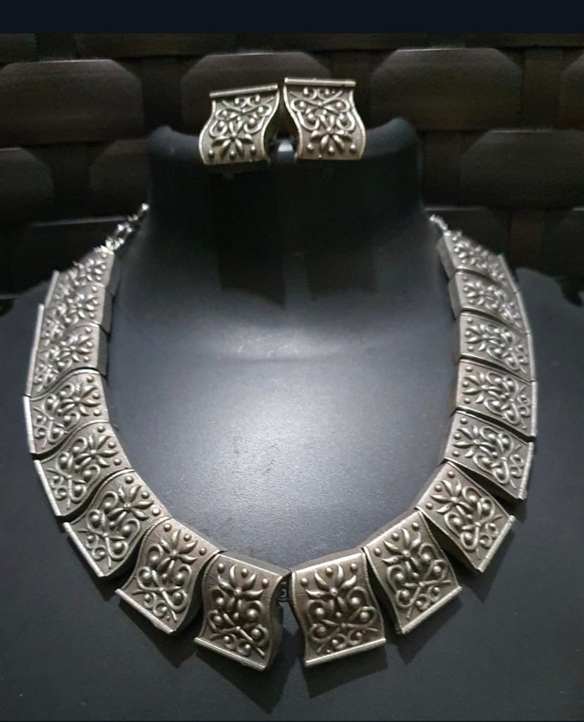German Silver Antique Finished Jewelry Set - Jewellery Sets | Buy online on ZillyBuy