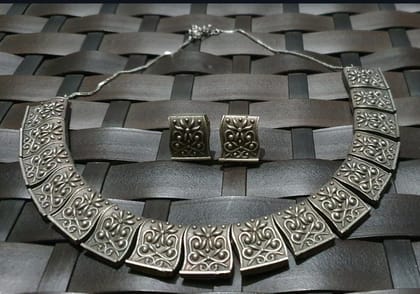 German Silver Antique Finished Jewelry Set