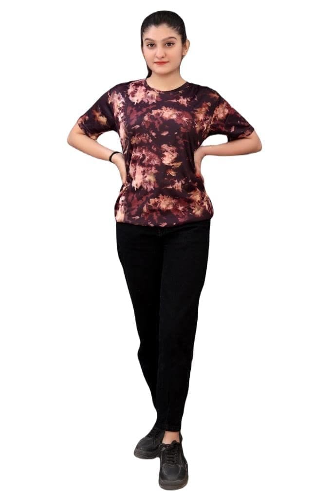 Sativa Women's Cotton Crew Neck Half Sleeve Regular Fit Womens T-Shirt