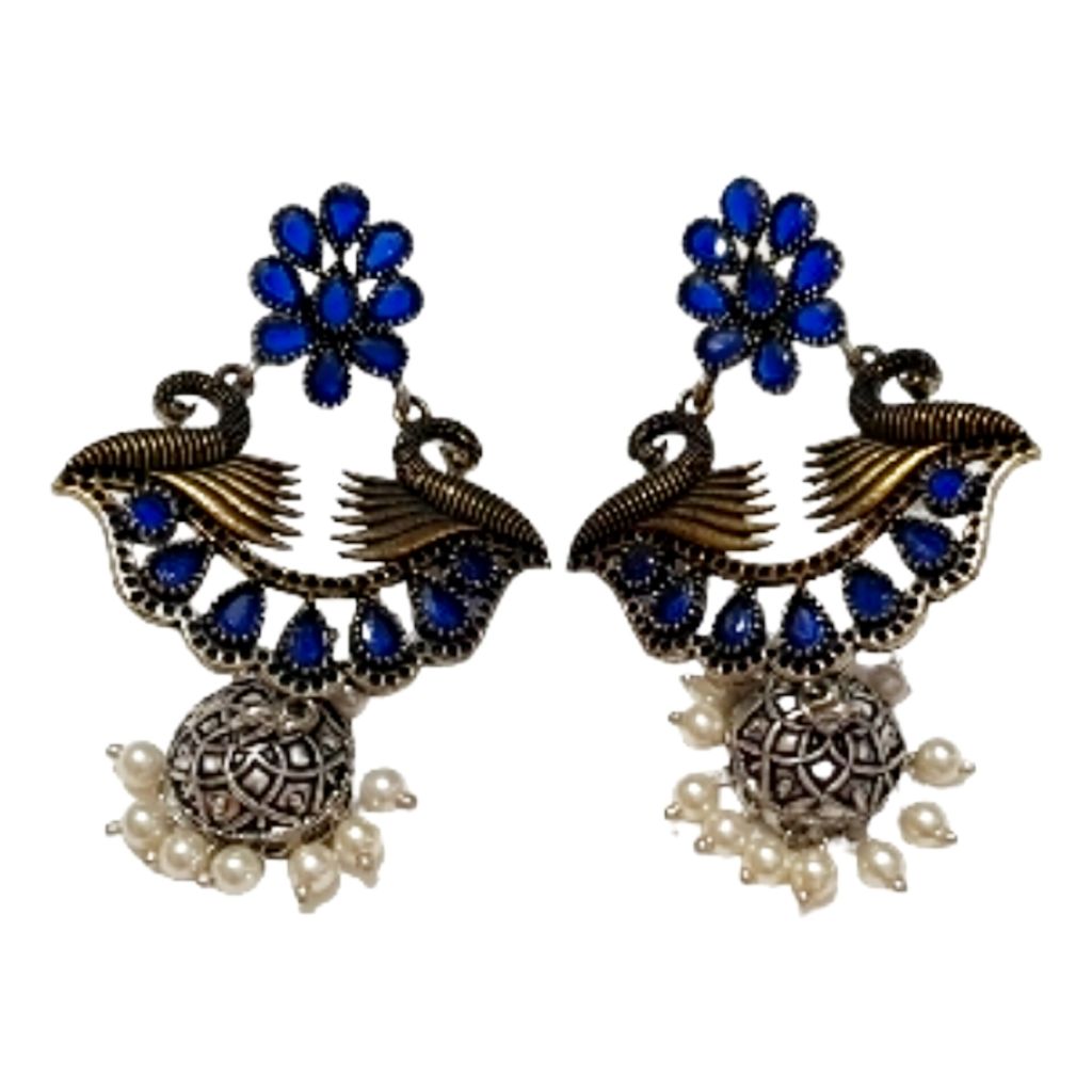 Glamvila Designer Chandbali In Blue Stones - Bangles & Bracelets | Buy online on ZillyBuy