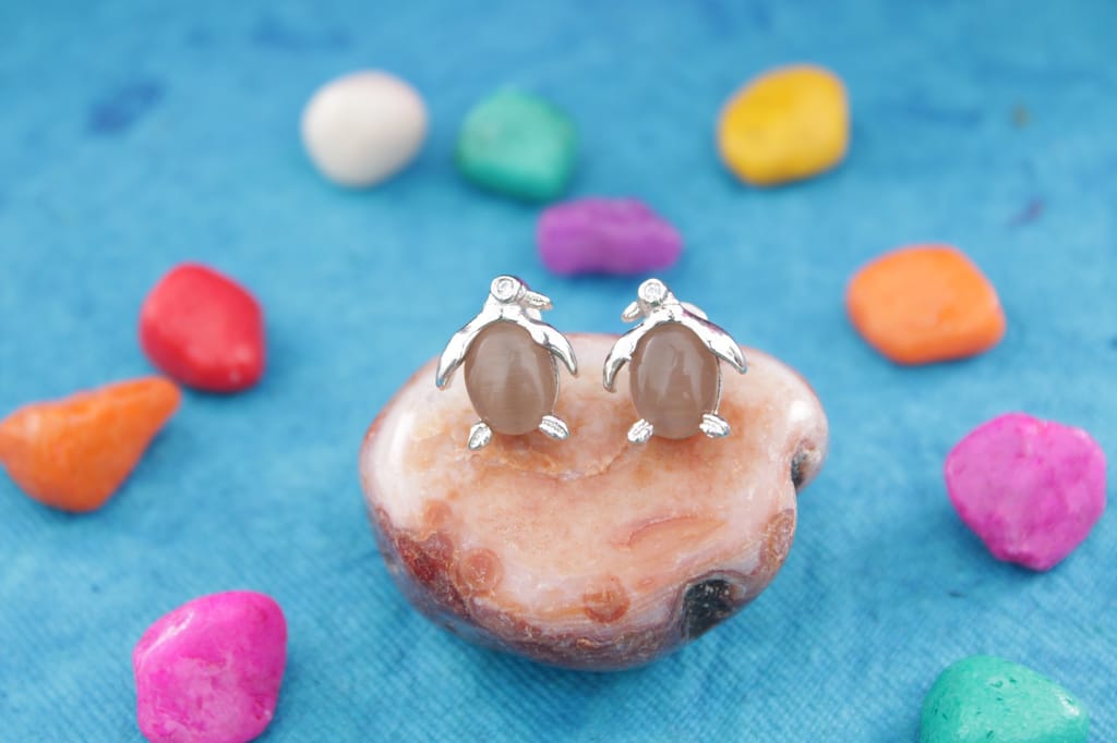 Pengui ear stud | Simple small ear stud for baby , girl & women