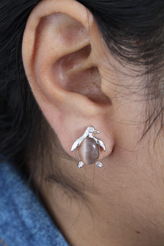 Pengui ear stud | Simple small ear stud for baby , girl & women