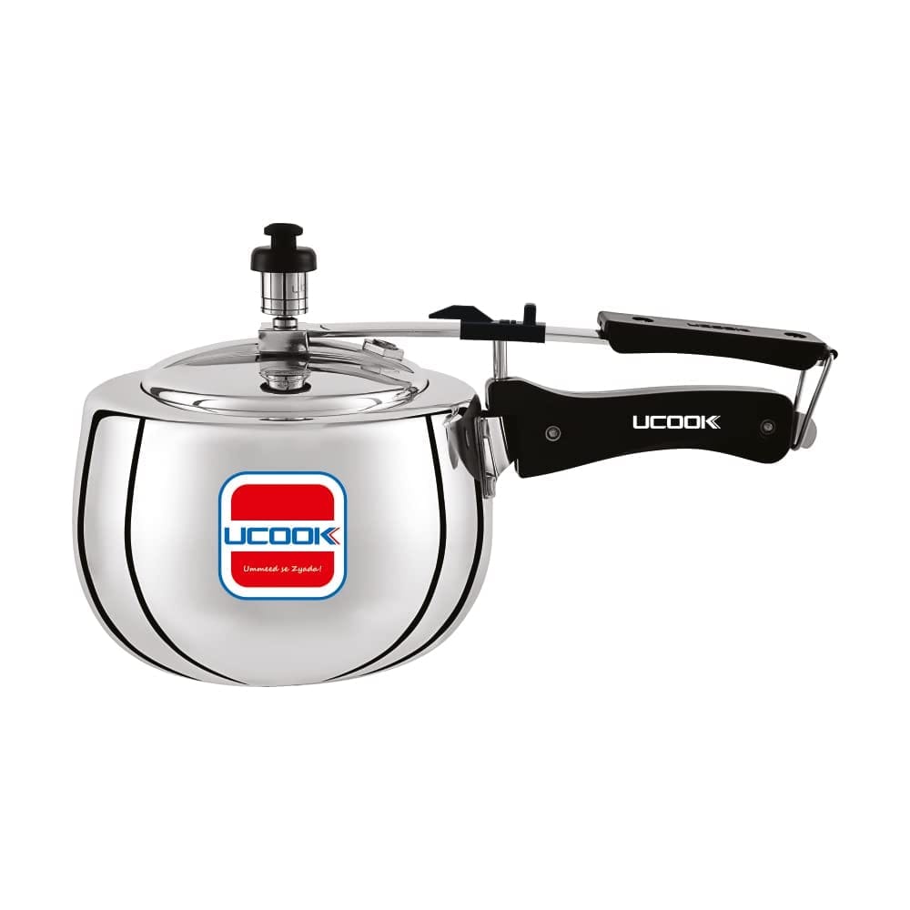 UCOOK By UNITED Ekta Engg. Silvo Plus 3 Litre Induction Base Inner Lid Aluminium Pressure Cooke, Silver