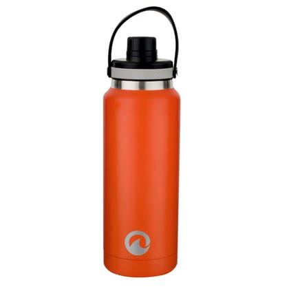 Obouteille Saviour Orange Stainless Steel Vacuum Insulated 1 Litre Leak Proof Flask Water Bottle for School/Home/Kitchen/Office/Work/Gym/Outdoor/Exercise/Yoga/Camping/Boys/Girls/Kids/Adults