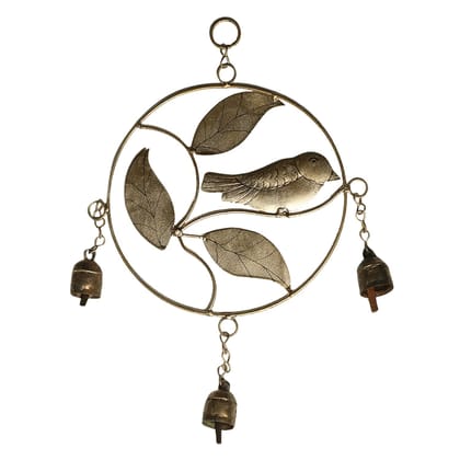 Garvi Gurjari (A Gujarat Govt Enterprise) Bird and Leaf Design Decorative Copper Bell