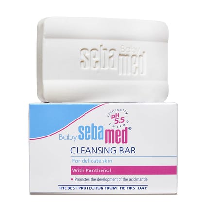 Sebamed Baby Cleansing Bar |Ph 5.5 | With Panthenol|No tears & Soap Free bar| For Delicate skin 150GM