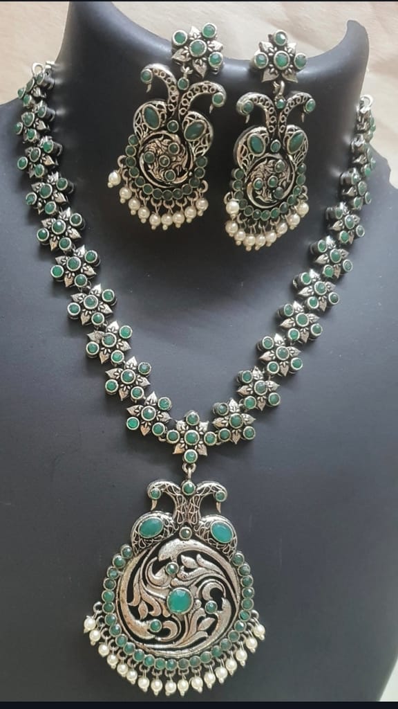 Glamvila Green Stones Jewellery Set - Jewellery Sets | Buy online on ZillyBuy